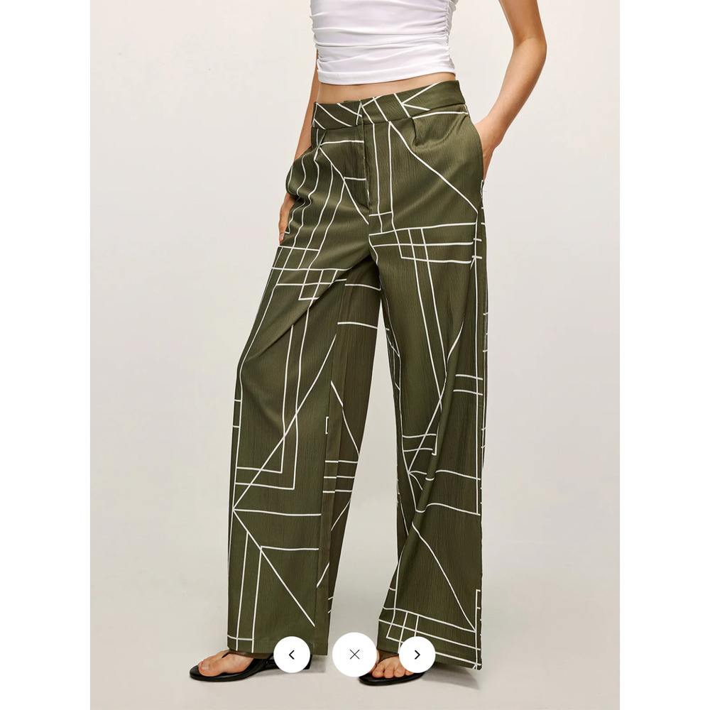 NWT Commmense Printed Wide-Leg Pants Sz M - Picture 2 of 3